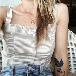 Brandy Melville striped camisole crop with adjustable straps